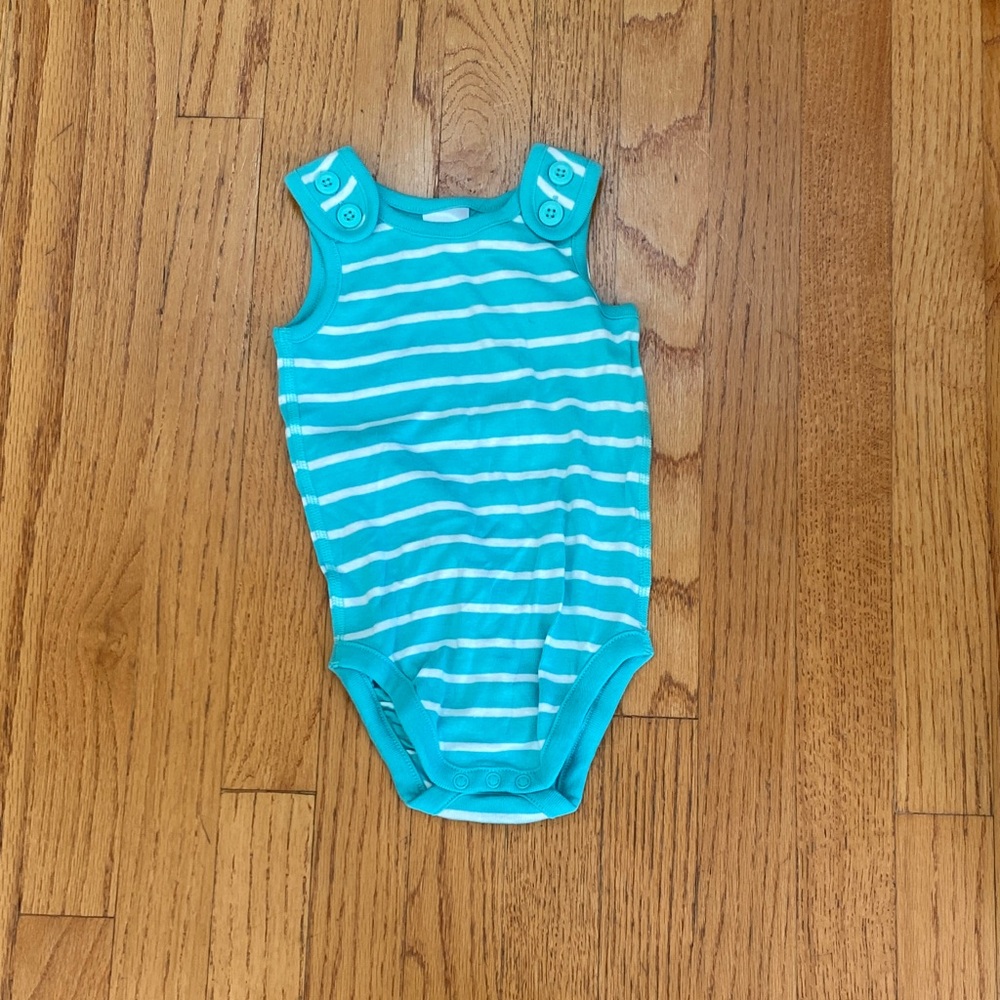 Hanna Andersson Teal Striped Kids Bodysuit